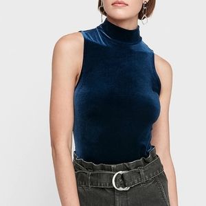 NWT Express Navy Velour shirt